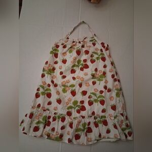 Gymboree Girl's Strawberry Print Halter Dress Size 5 Fruit Print Ruffle Cotton